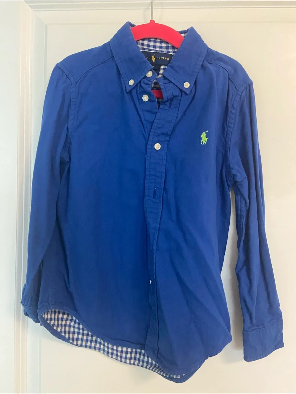 Ralph Lauren Royal Blue Button-Down Shirt with Lime Polo